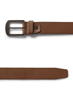 Belts Leren riem met afgeronde hoeken, 35mm